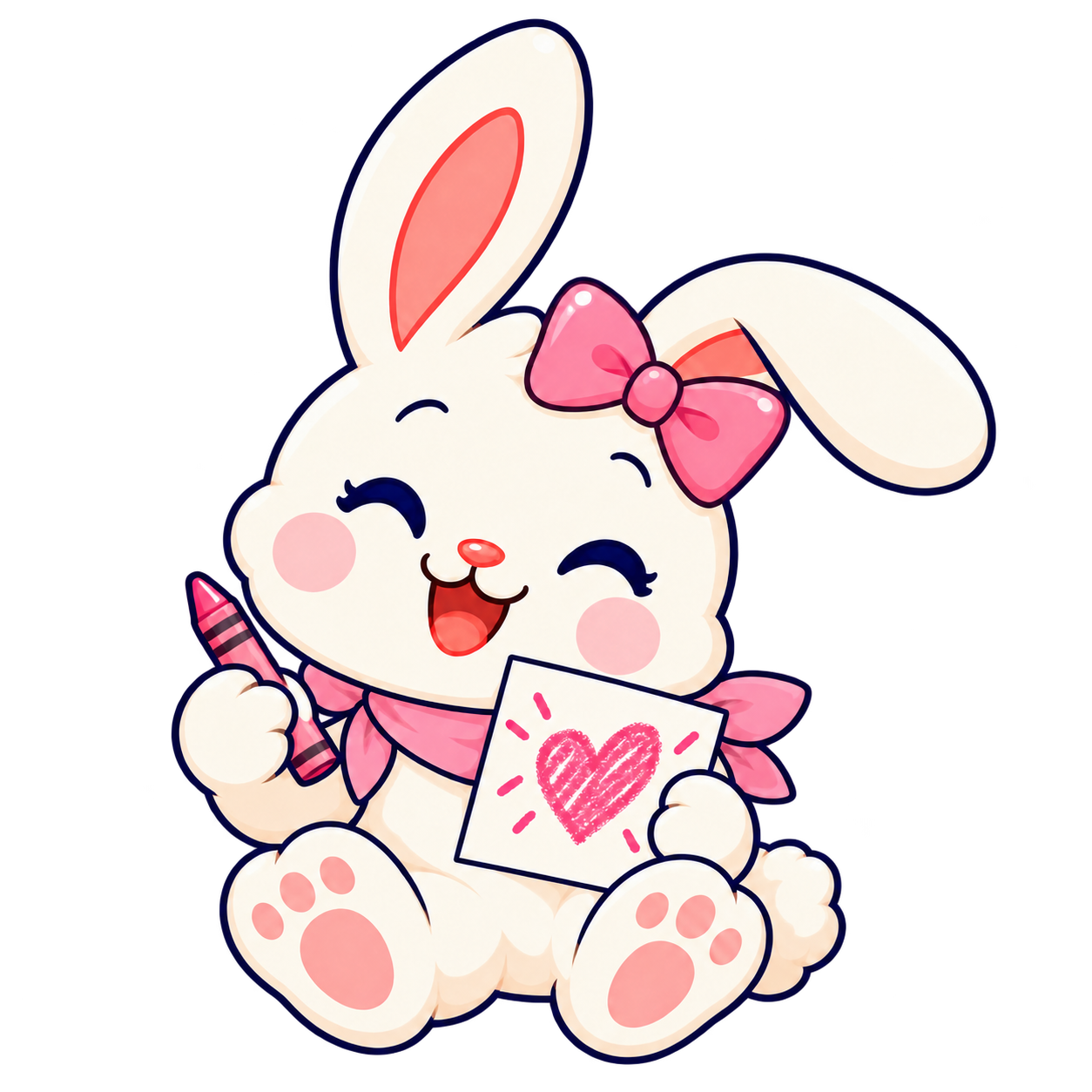 Bea — La lapine aux cœurs penchés.