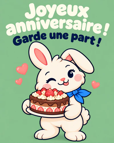Joyeux anniversaire ! Garde une part !