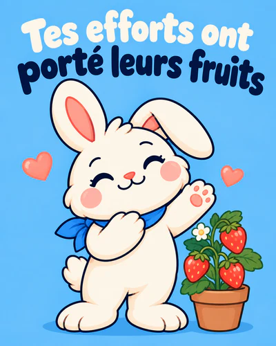 Tes efforts ont porté leurs fruits