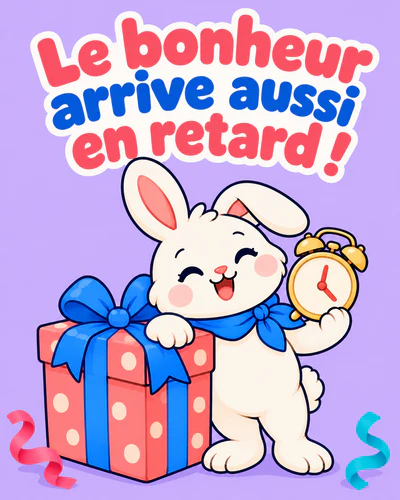 Le bonheur arrive aussi en retard !