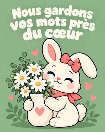 Nous gardons vos mots près du cœur