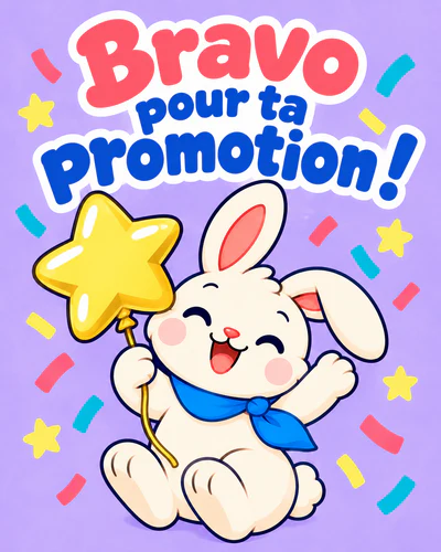 Bravo pour ta promotion !