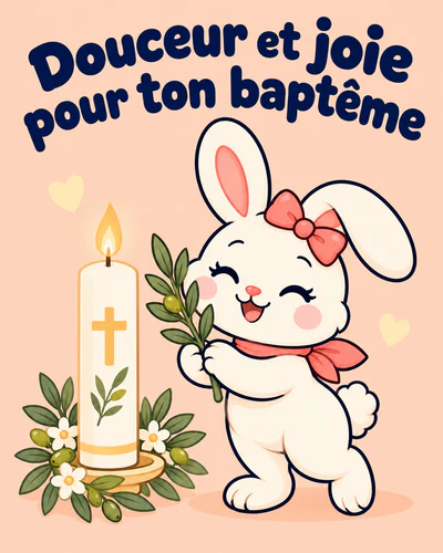 Douceur et joie pour ton baptême