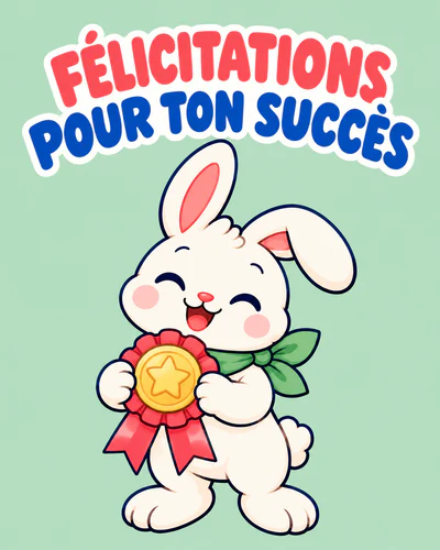 Félicitations pour ton succès