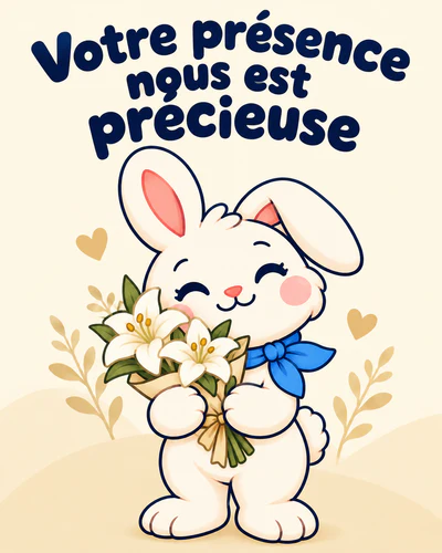 Votre présence nous est précieuse