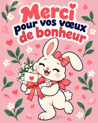 Merci pour vos vœux de bonheur