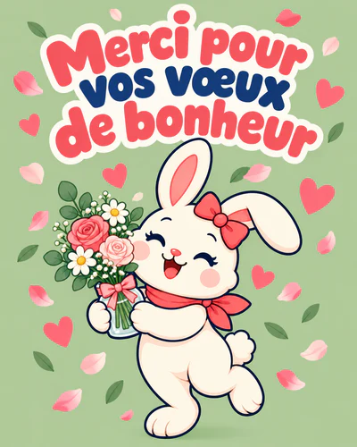 Merci pour vos vœux de bonheur
