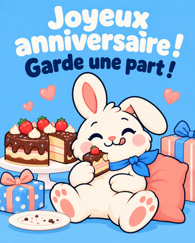 Joyeux anniversaire ! Garde une part !
