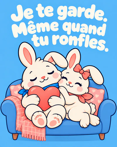 Je te garde. Même quand tu ronfles.