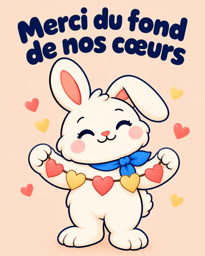 Merci du fond de nos cœurs