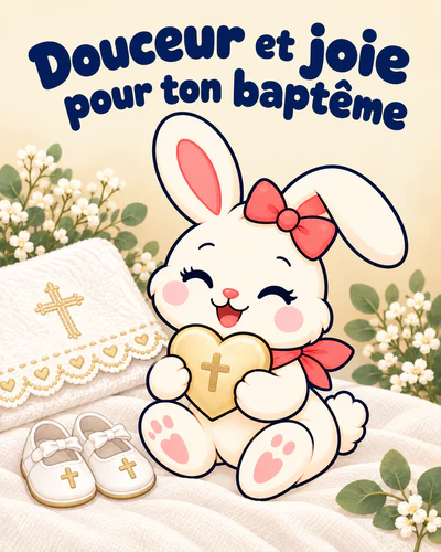 Douceur et joie pour ton baptême